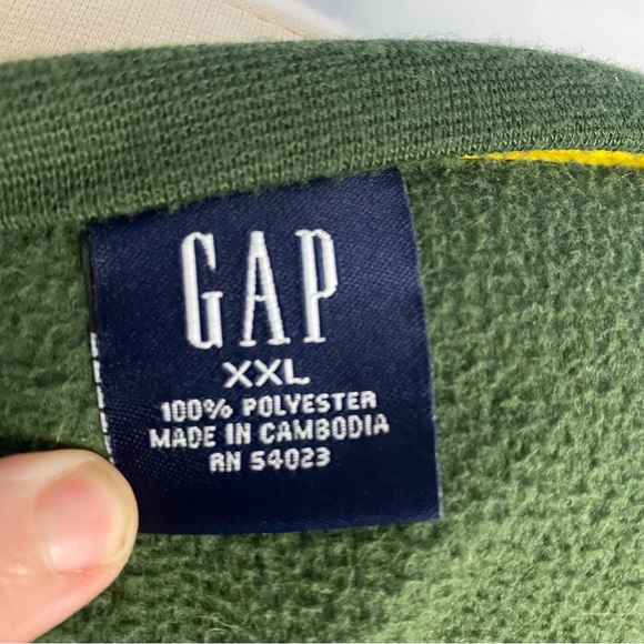 Gap Green Fleece Sweatshirt Size 2XL - Picture 3 of 3